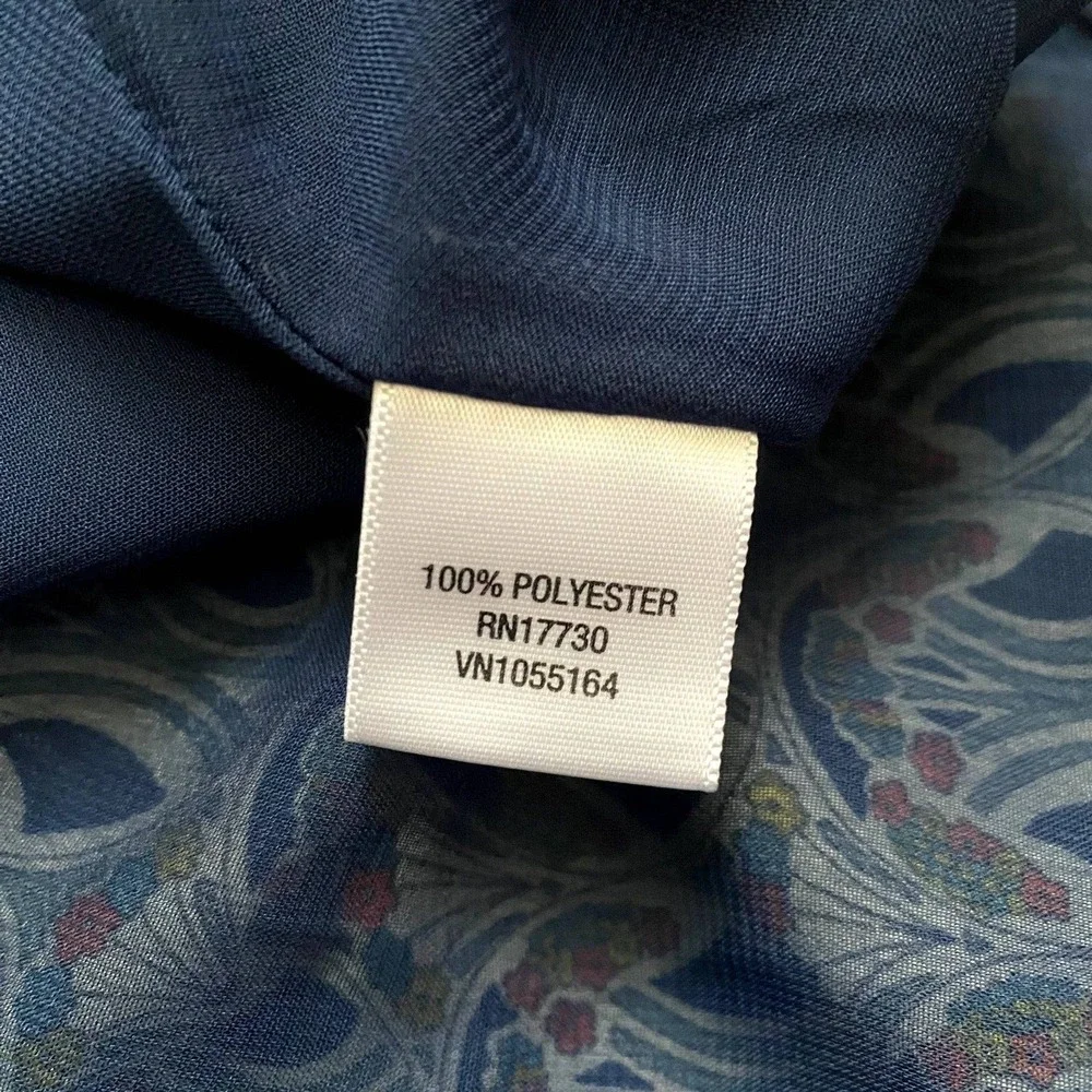 Liberty of London for Target A-Line Sundress Navy‎ Blue Floral Ruffle Size 6